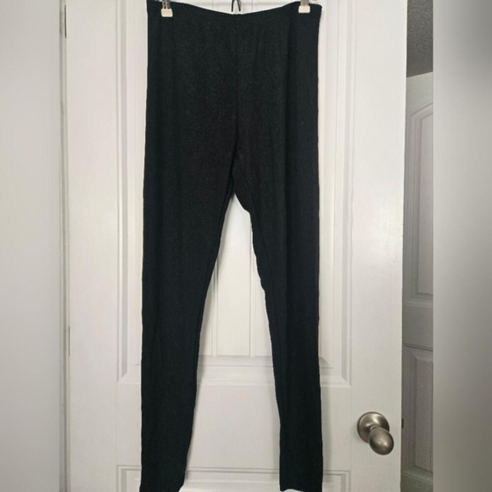 Shein black sparkly leggings size L NWT